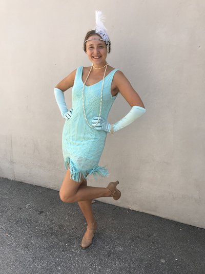 Robe années 20 vert d'eau