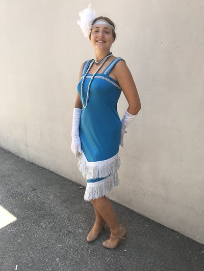 Location robe charleston bleue