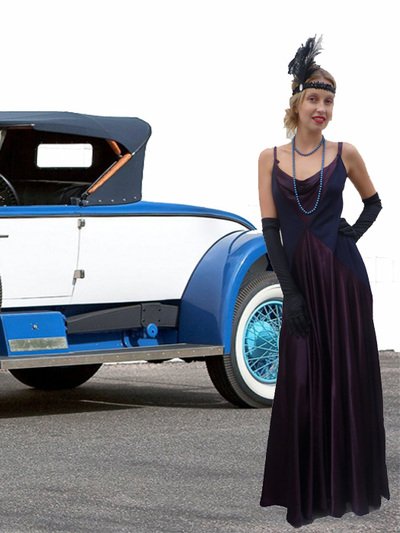 Robe années folles marine