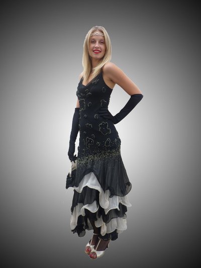 Location robe charleston noire et blanche