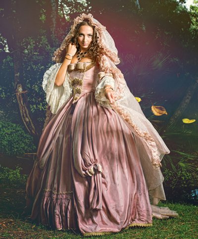 Location robe marquise vieux rose