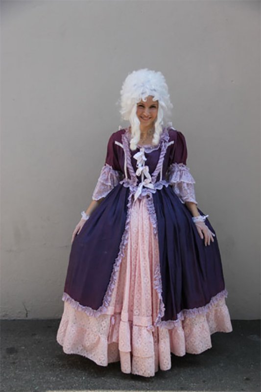 Location robe marquise violine et rose