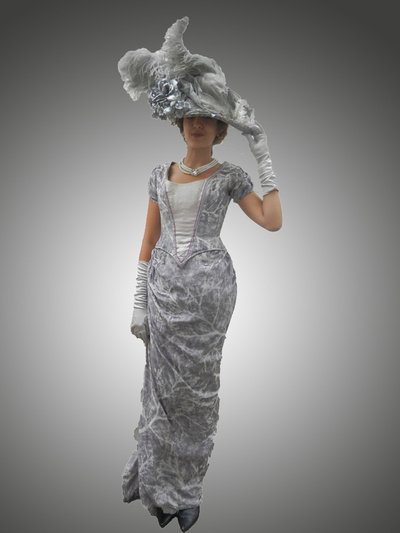 Robe 1900 belle époque grise