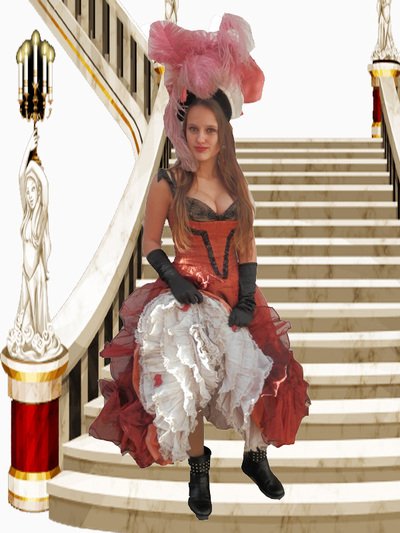 Location robe cancan rouge