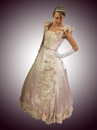 Location robe 1900 belle époque rose