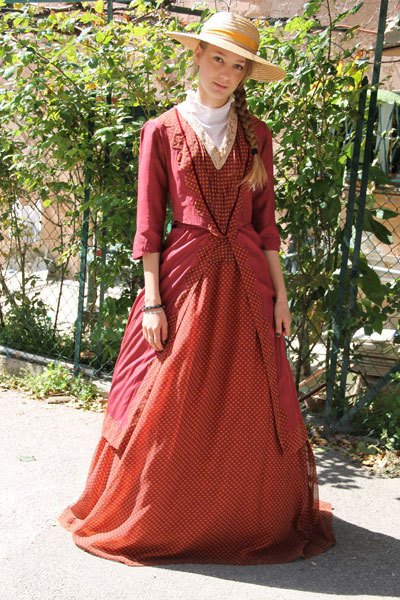 Robe 1900 imprim rouge