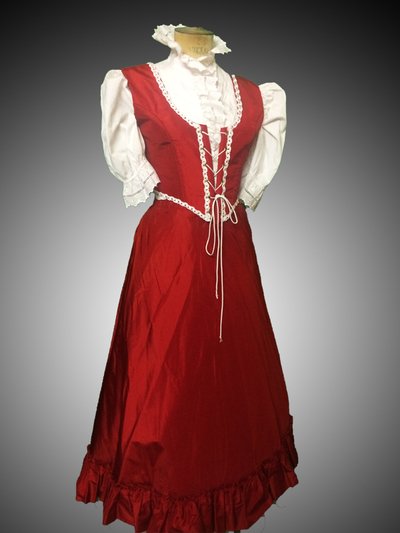 Location robe belle époque rouge