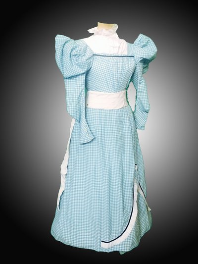 Location robe belle Époque vichy bleue