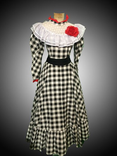 Location robe belle époque vichy noir et blanc