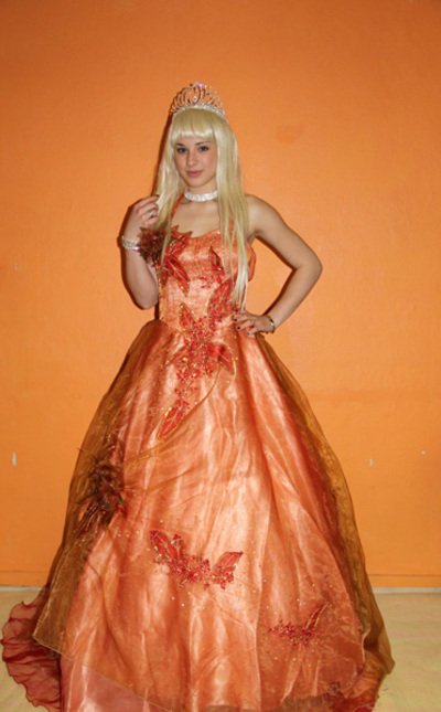 Location robe du soir cuivrée