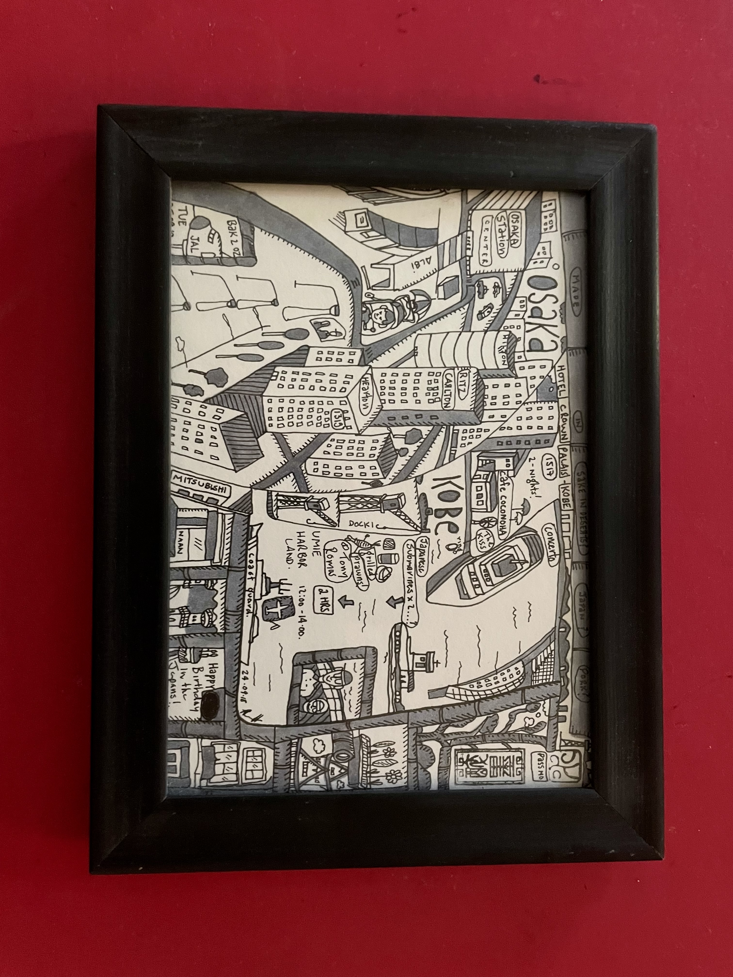 Quirky Original Art ….limited addition originals….Kobe in Japan