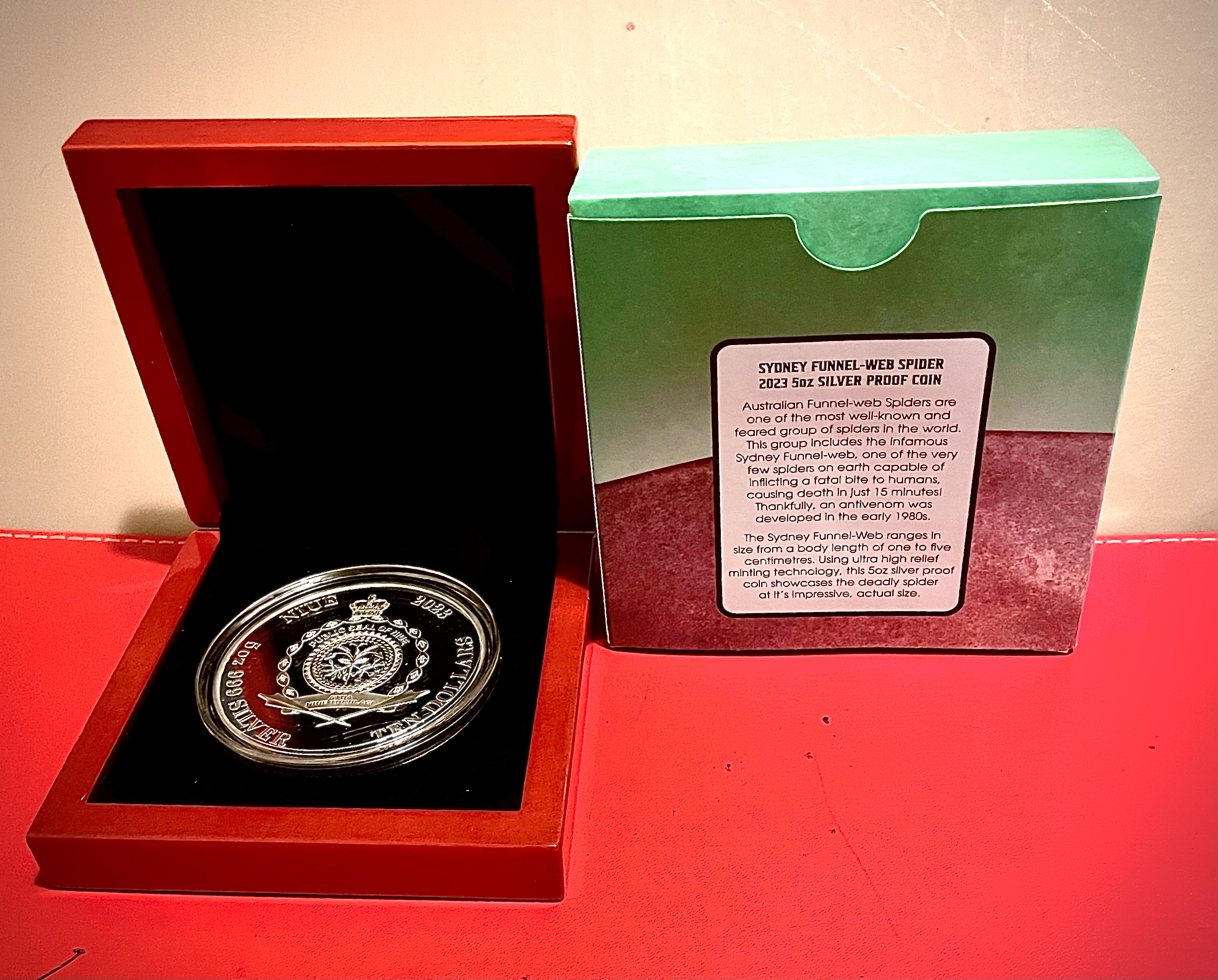 2023 Five Ounce Silver Proof Coin Australia’s Funnel Web Spider