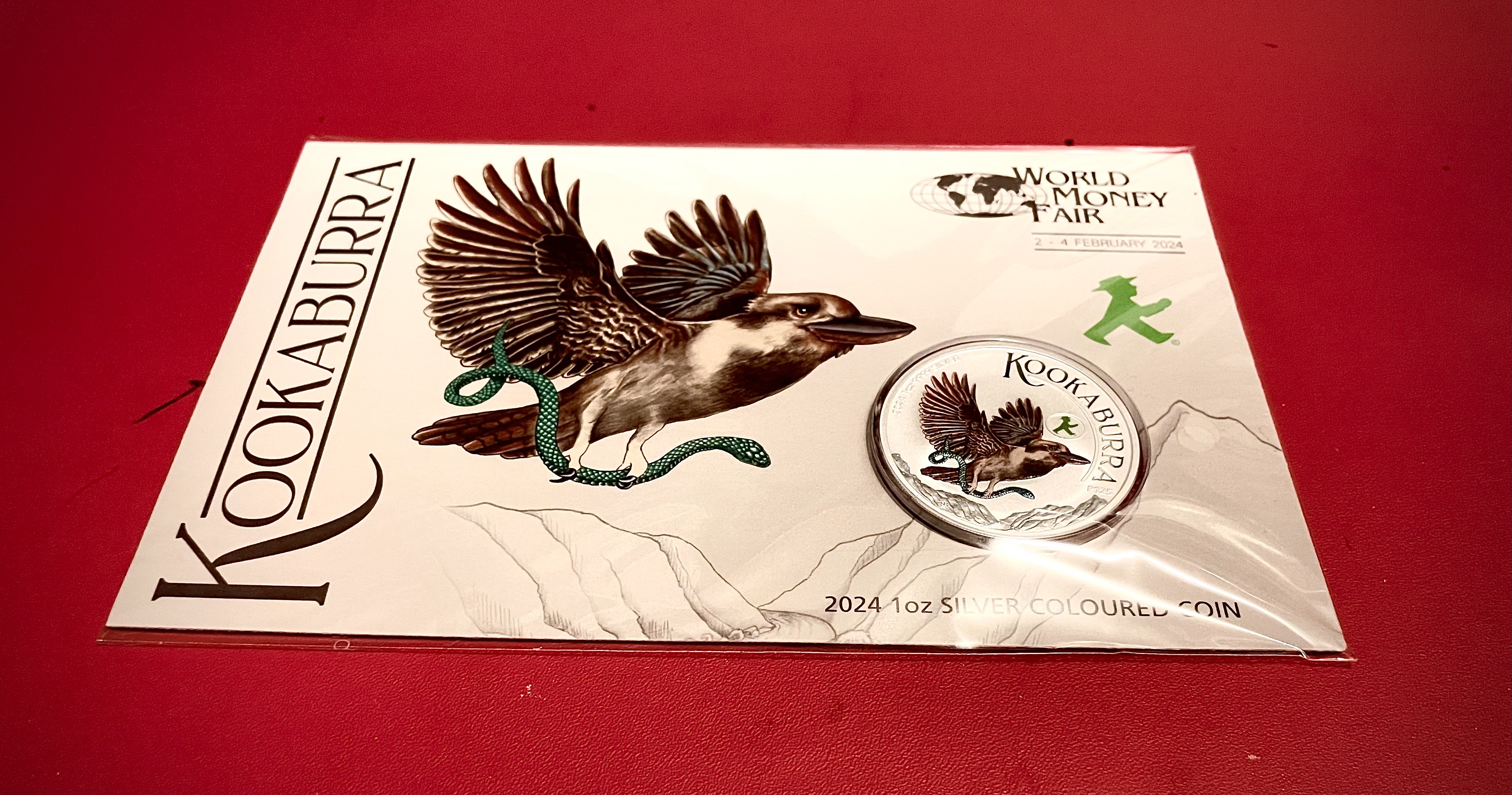 2024 1oz Silver Coloured Coin…World Money Fair…Kookaburra.