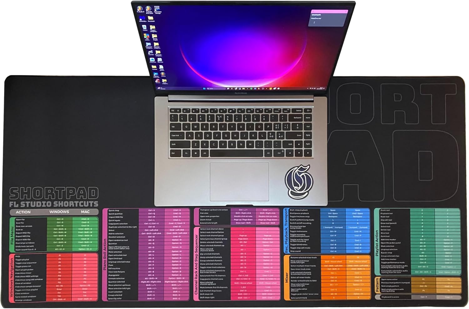 ALFOMBRILLA ATAJOS FL STUDIO PARA PC/MAC 100CM X 50 CM