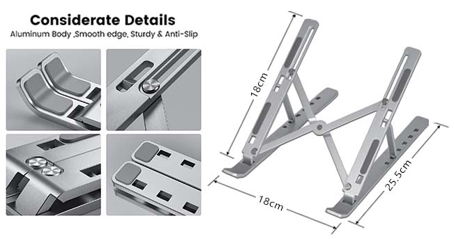 SOPORTE INCLINABLE ALUMINIO PLEGABLE 6 POSICIONES