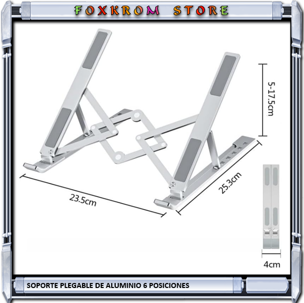 SOPORTE INCLINABLE ALUMINIO PLEGABLE 6 POSICIONES