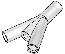 3-ways connector for tube O.D. 4.1mm