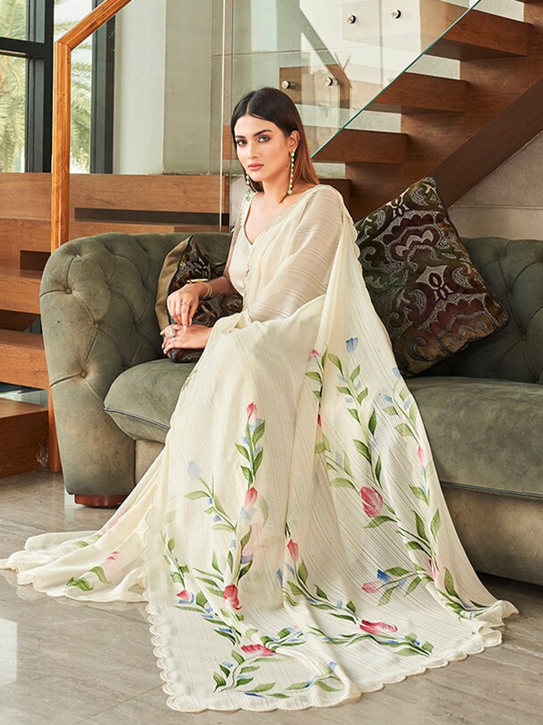 Embellished Floral Saree