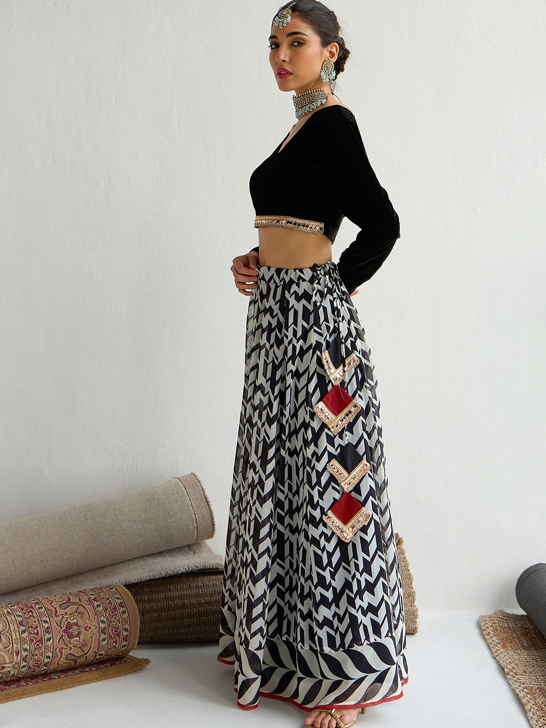 Embellished Sequinned Ready to Wear Lehenga & Blouse