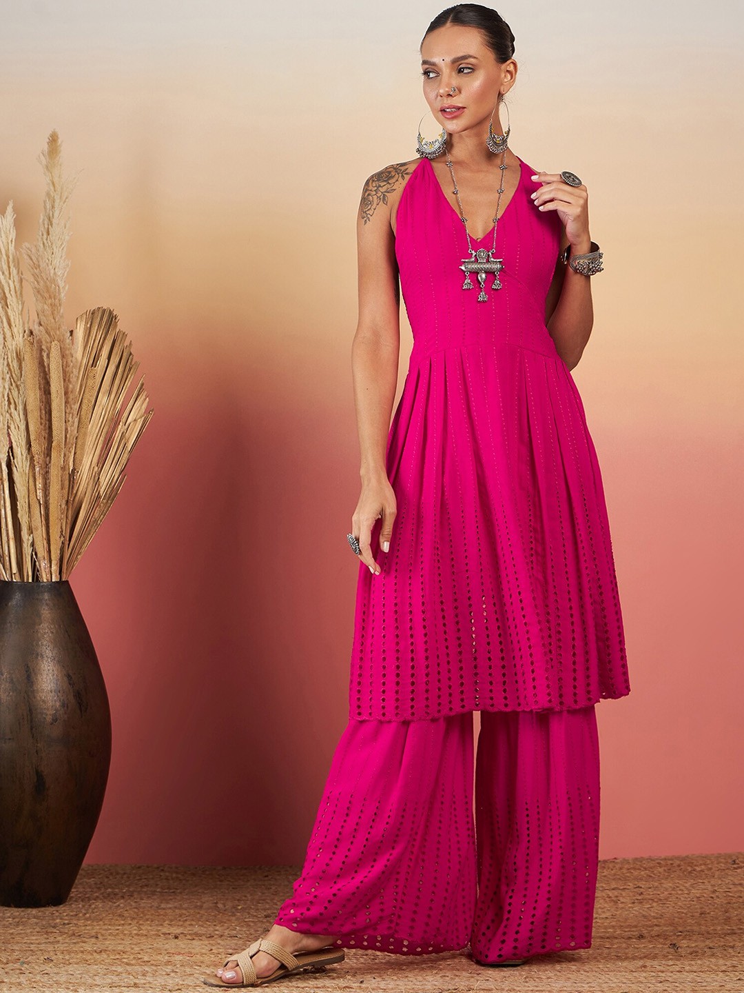 A-Line Kurta With Sharara
