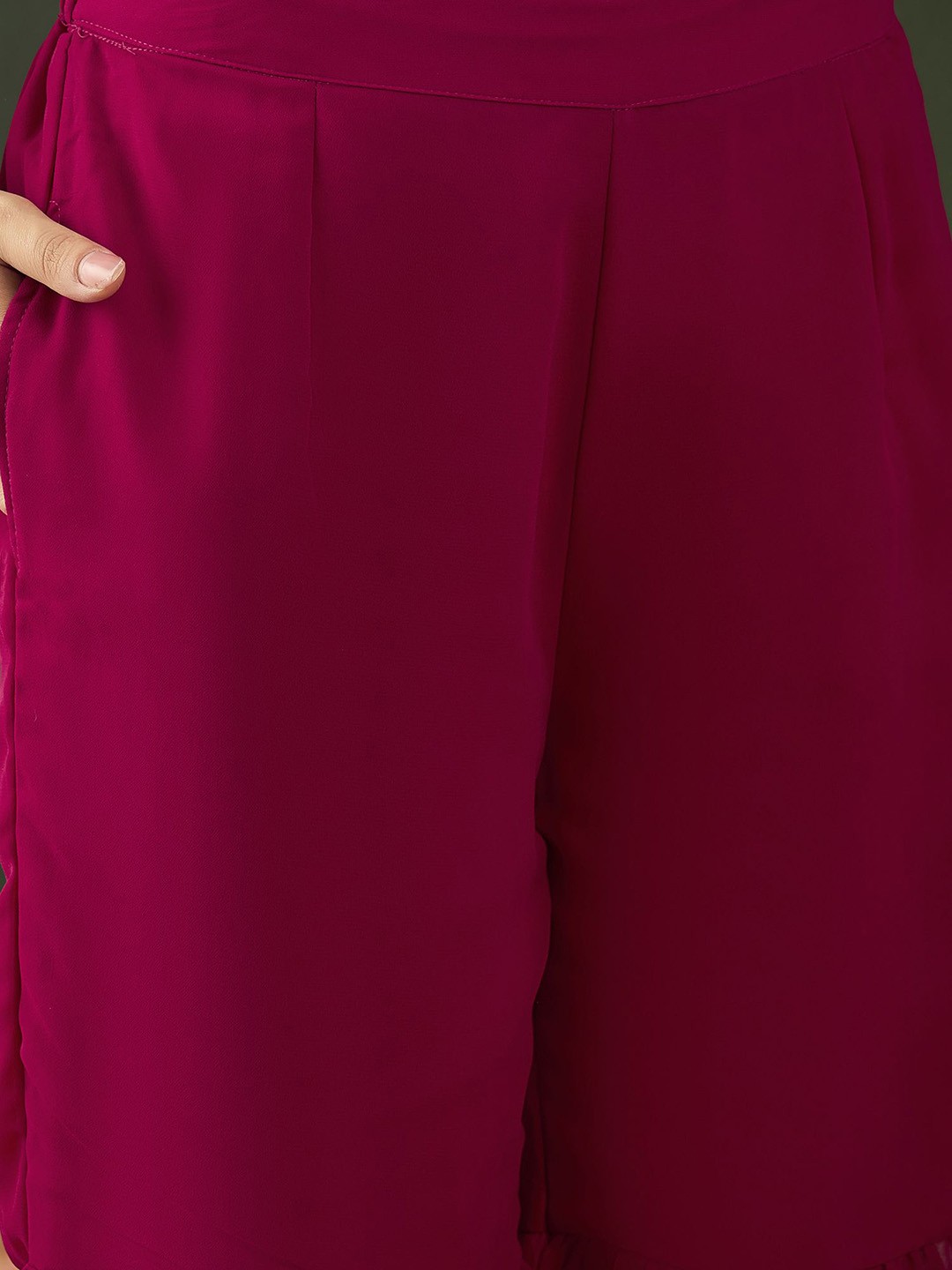 Sequenced Embroidered Kurta & Sharara With Dupatta