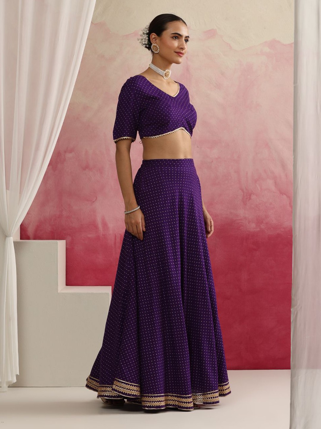 Printed Ready To Wear Lehenga & Blouse With Dupatta