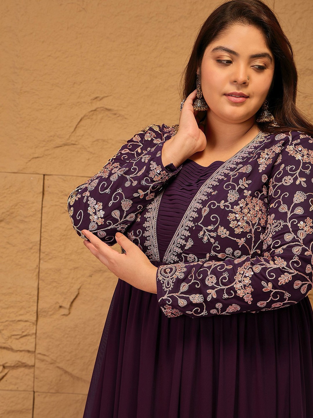 Embroidered Tiered Fit and Flare Dress
