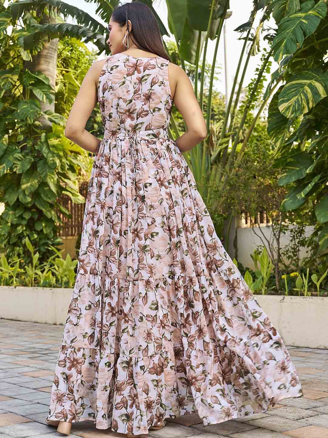 Floral Printed Sleeveless Maxi Dress