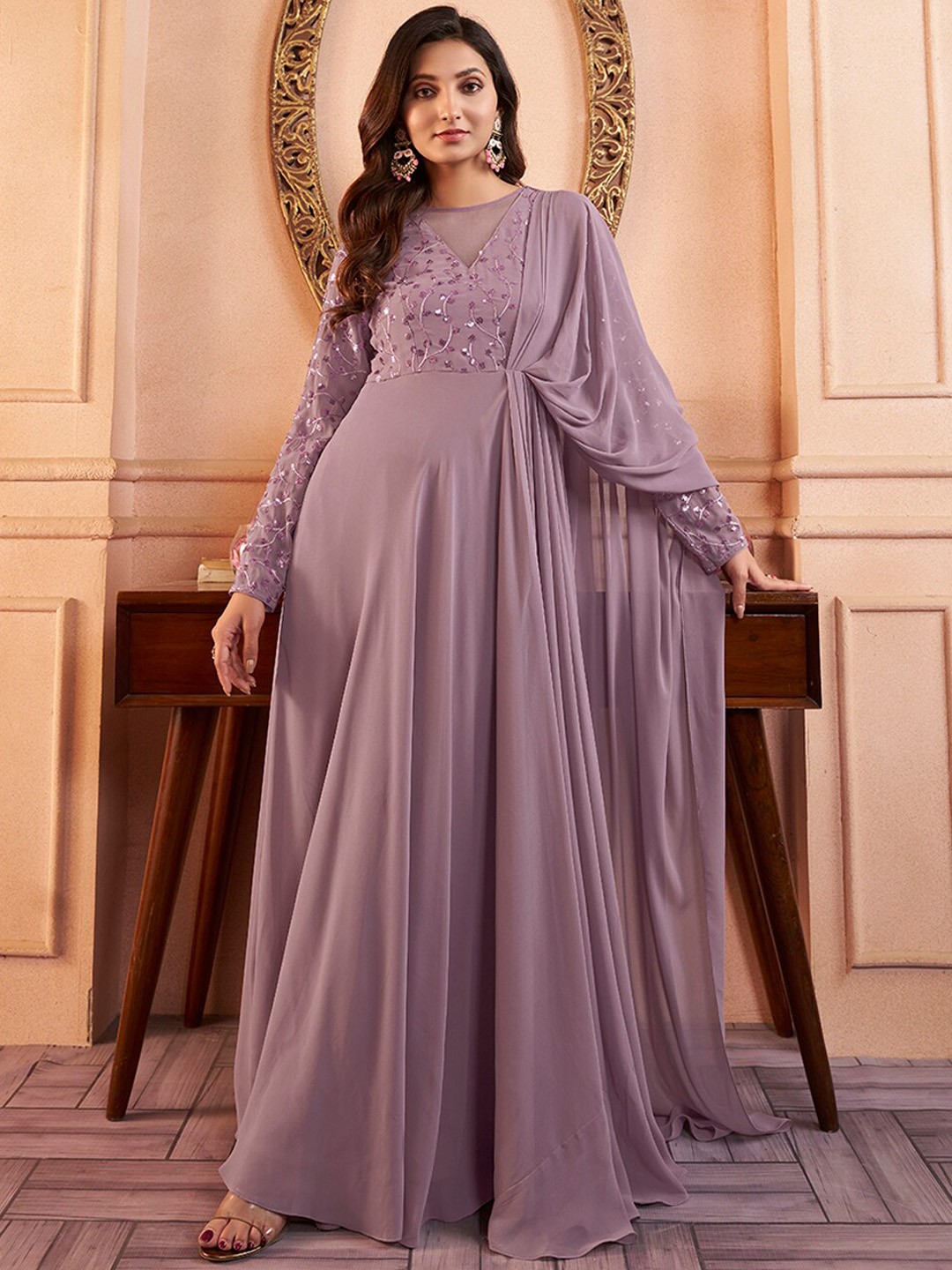 Sequined Embellished Gown
