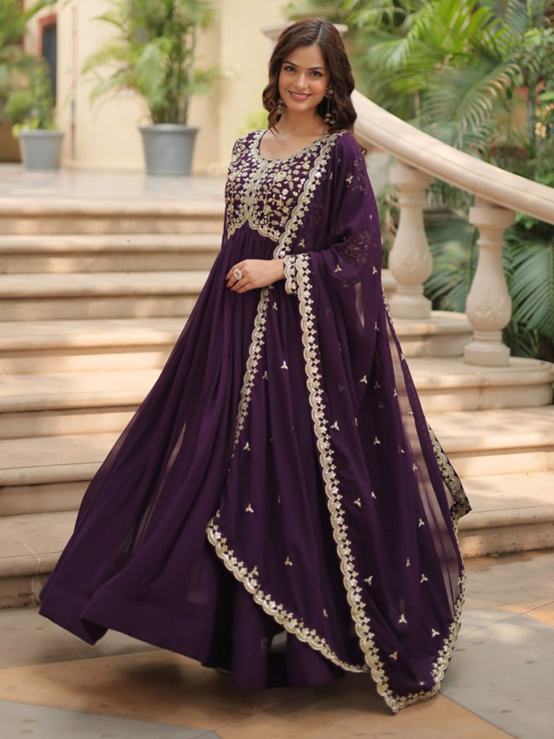  Embroidered Maxi Gown 