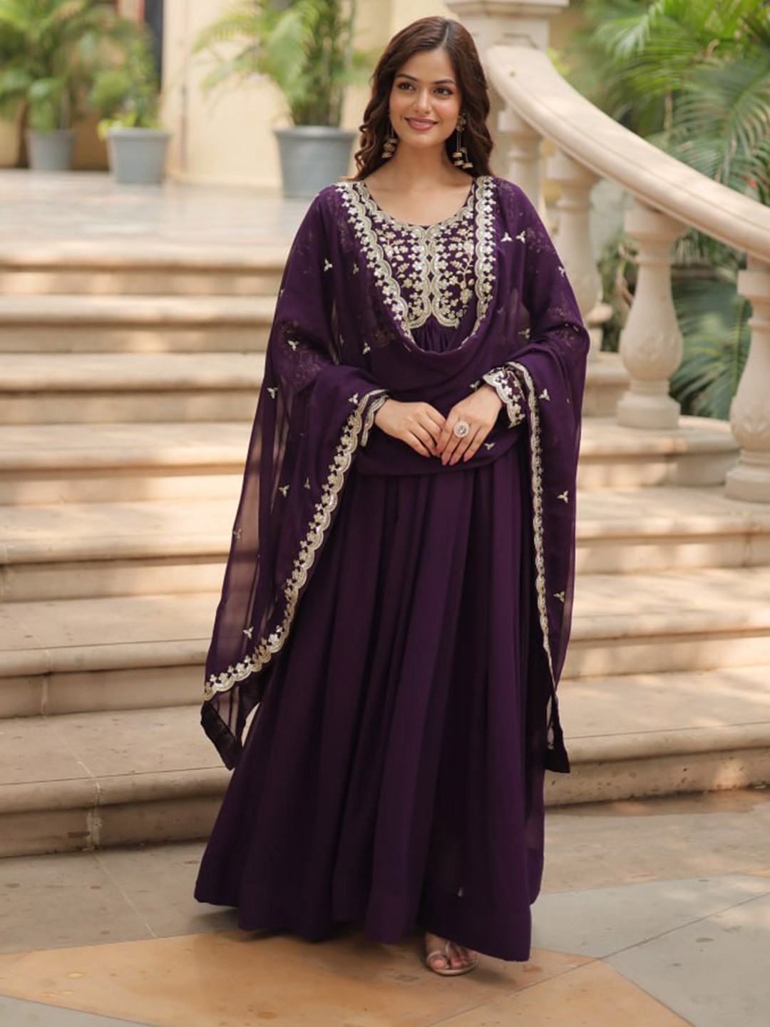  Embroidered Maxi Gown 