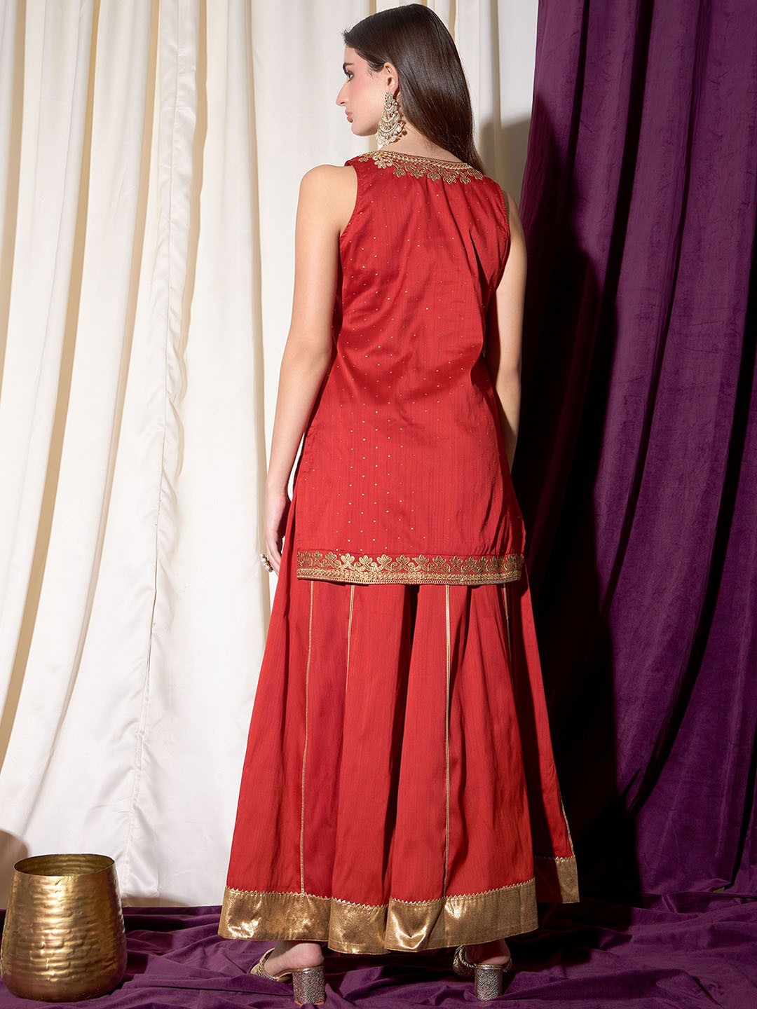 Embroidered Kurti with Sharara