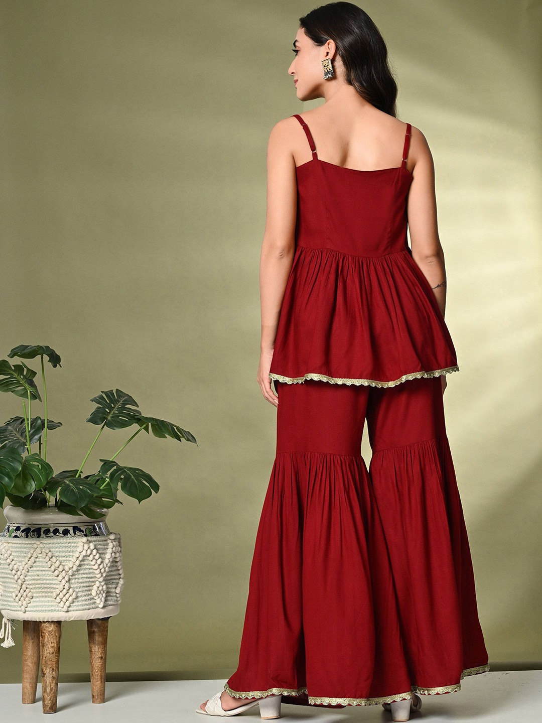 A-Line Kurti With Sharara & Dupatta
