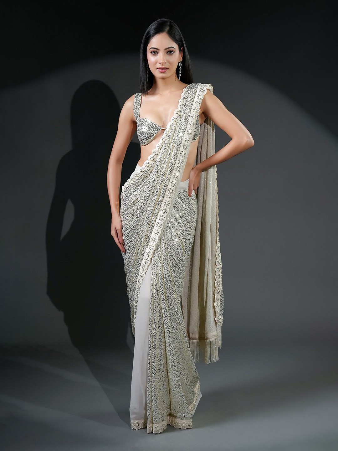 Sequin Detailed Ready-to-Wear Saree