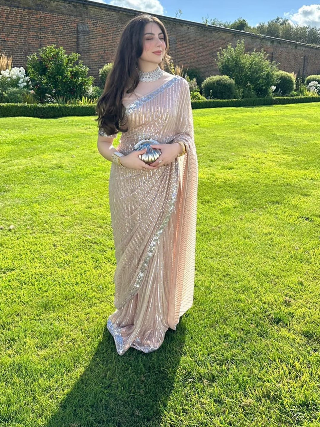 Embellished Sequinned Pure Georgette Saree
