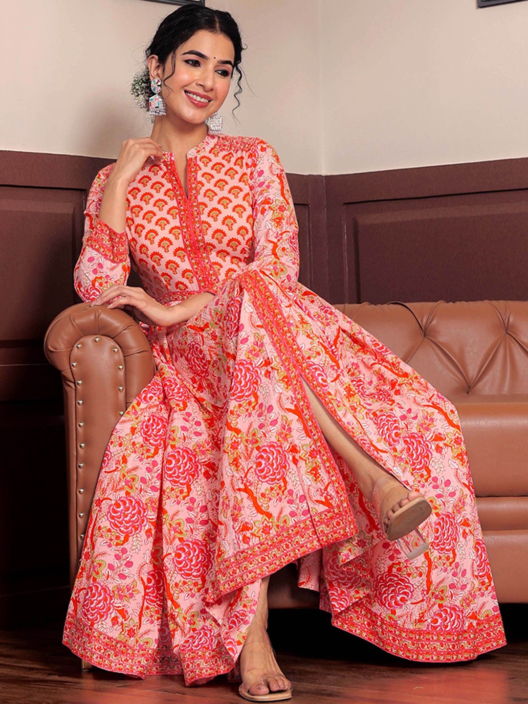 Printed Cotton Anarkali Dress