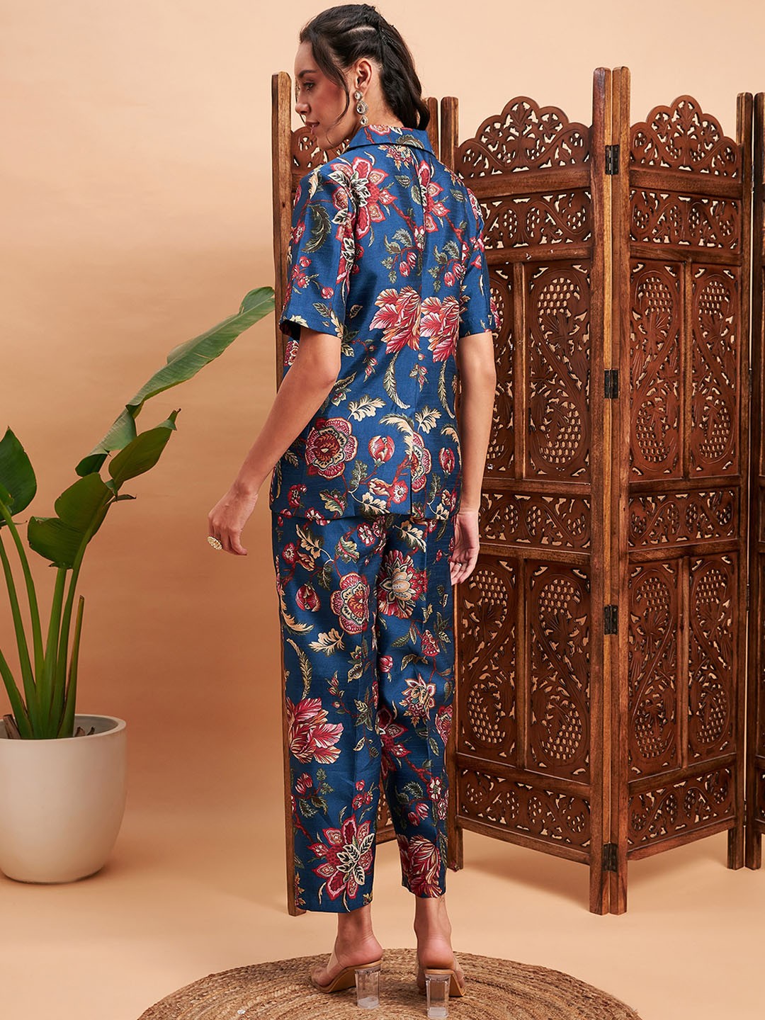 Floral Printed Blazer & Pant Co-Ord Set