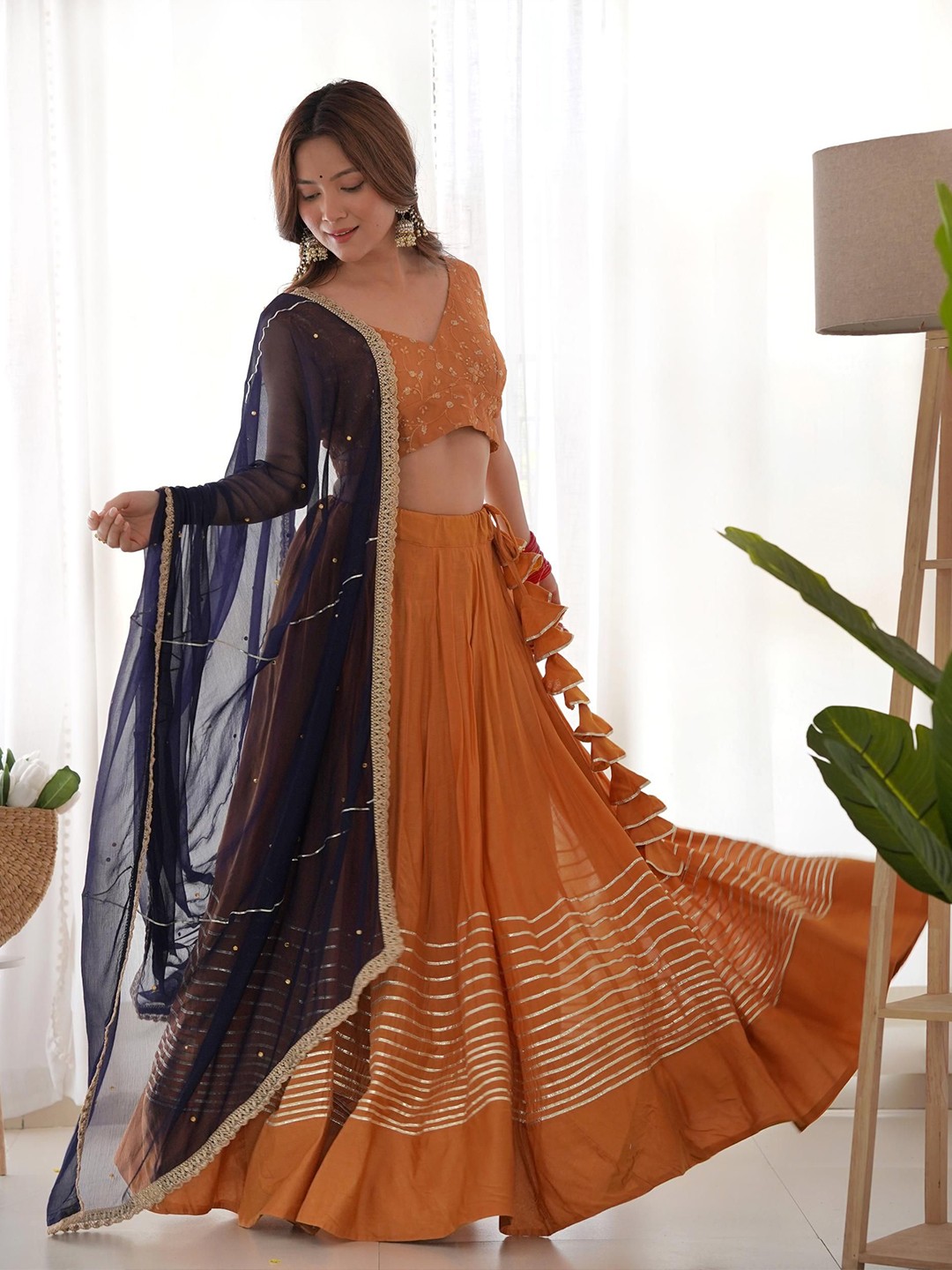 Embroidered Ready to Wear Lehenga & Blouse With Dupatta