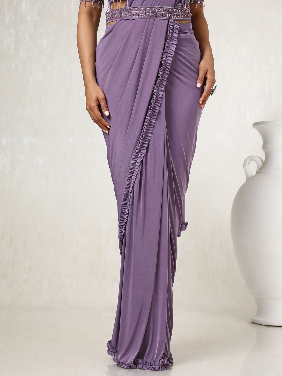 Embellished Beads and Stones Ready to Wear Saree
