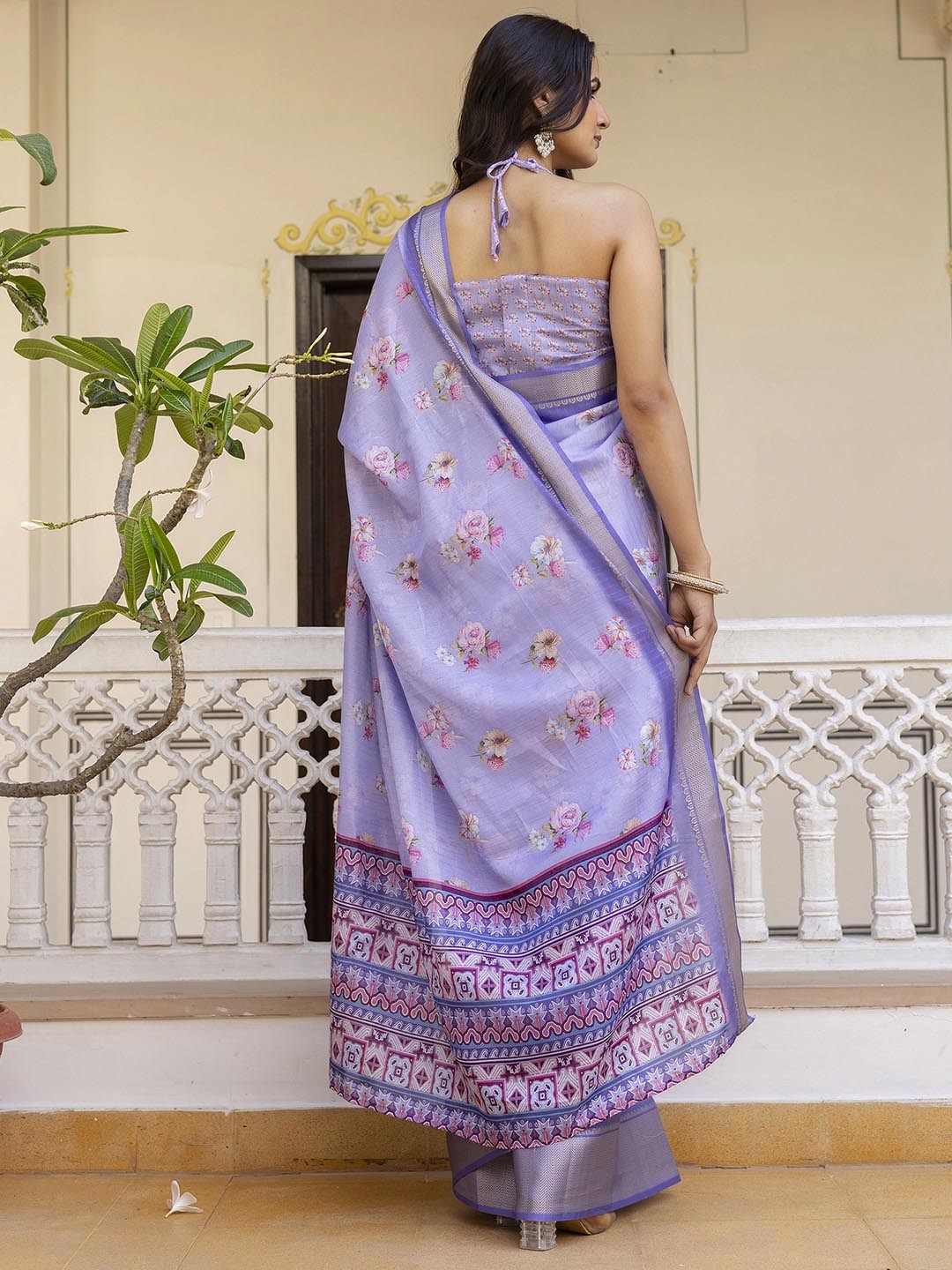 Floral Zari Ready to Wear Saree