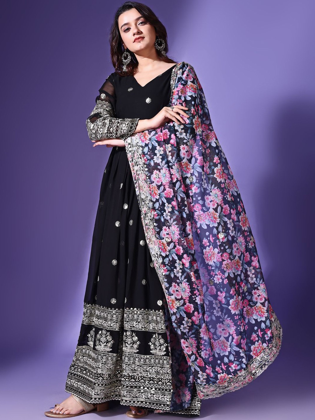 Embroidered Dress With Dupatta
