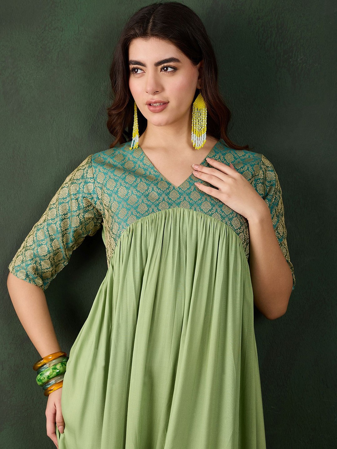 Brocade Tiered Dress