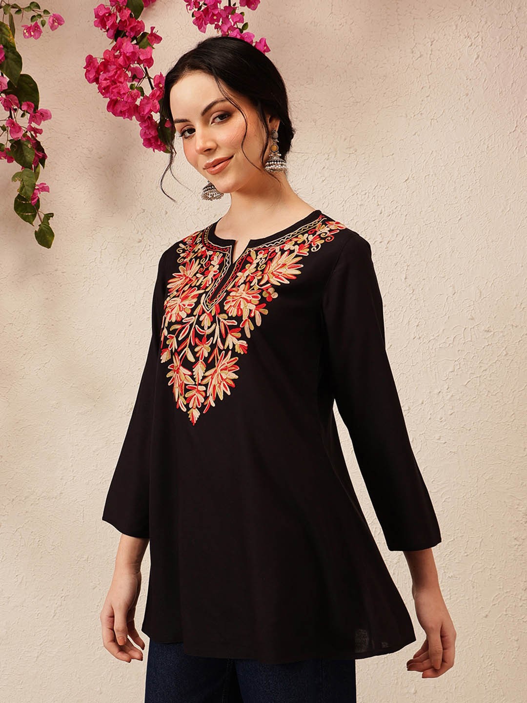 Kashmiri Aari Embroidered A-Line Flared Kurti