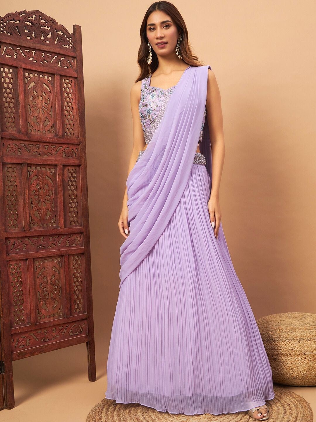 Embellished Lehenga Choli With Dupatta & Jacket