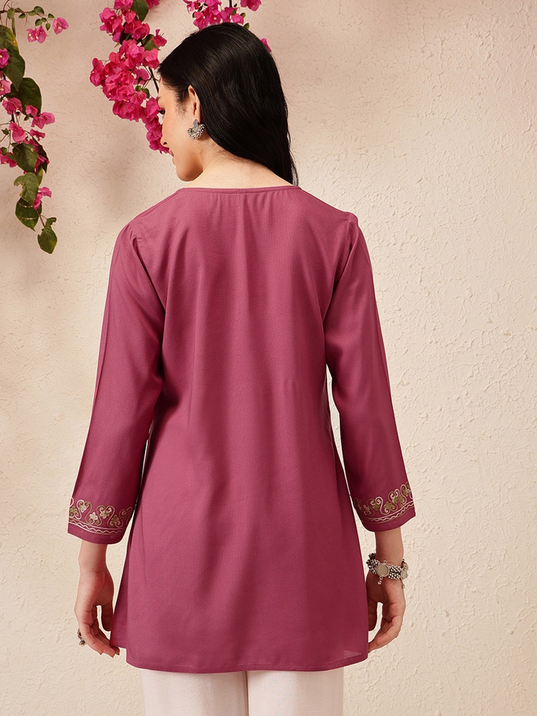 Kashmiri Embroidered A-Line Flared Kurti