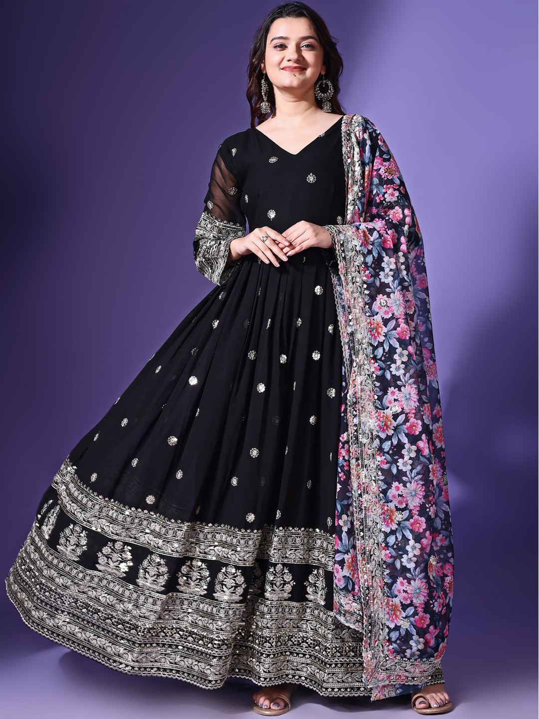 Embroidered Dress With Dupatta