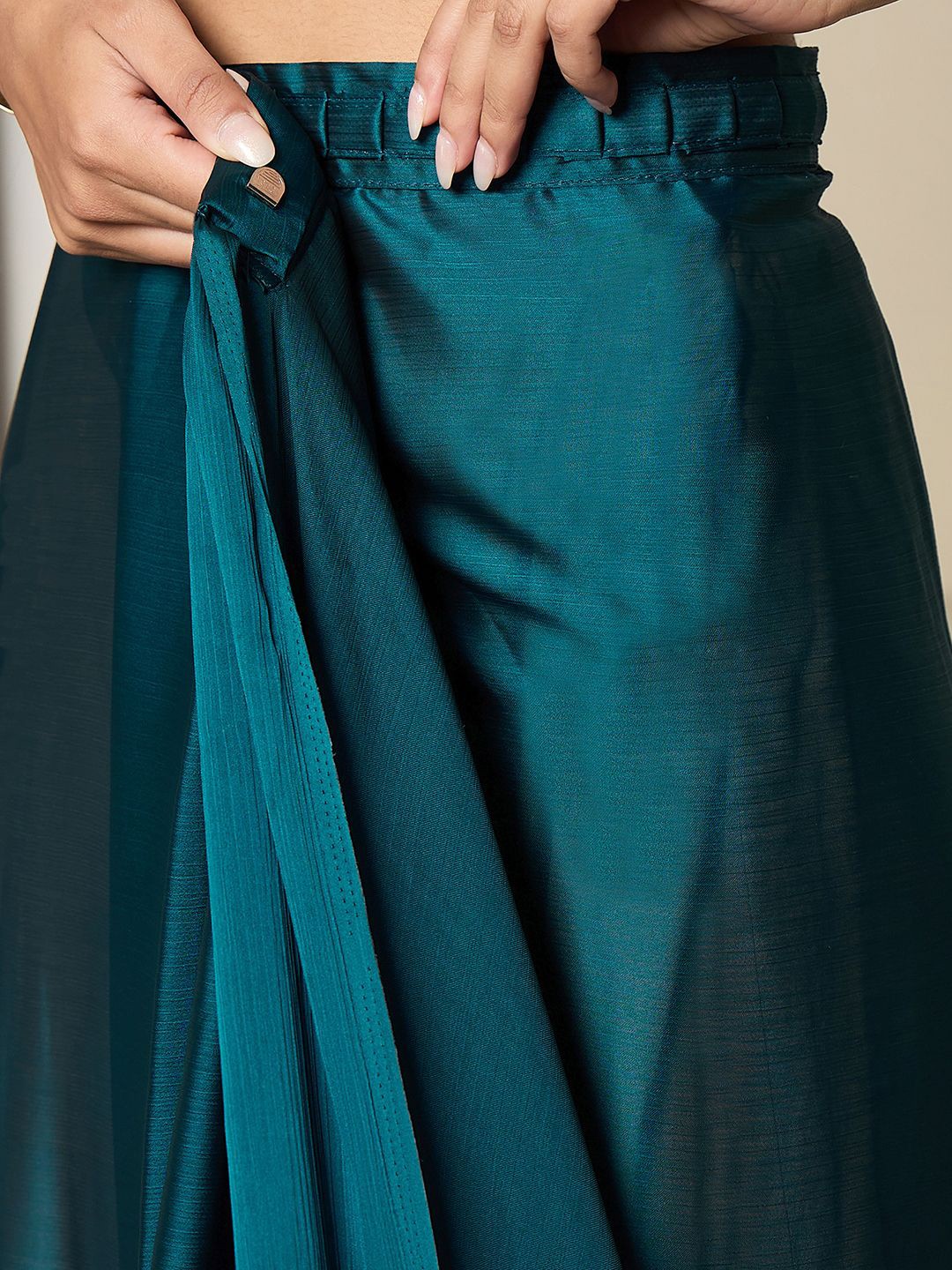 Satin Ready to Wear Saree with Border