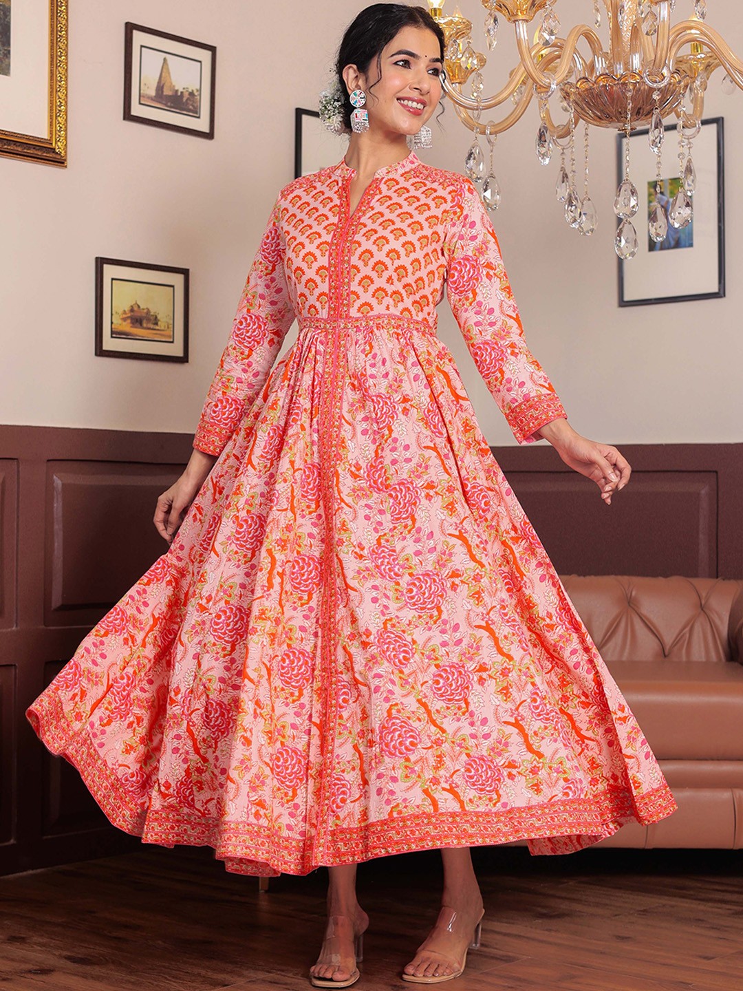 Printed Cotton Anarkali Dress