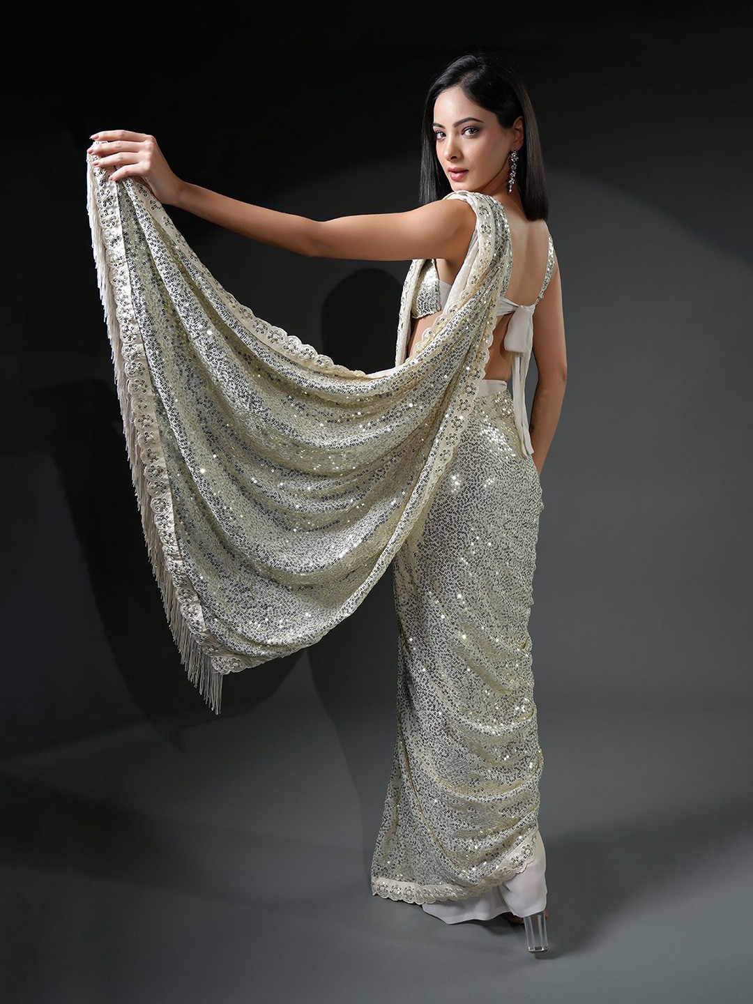 Sequin Detailed Ready-to-Wear Saree