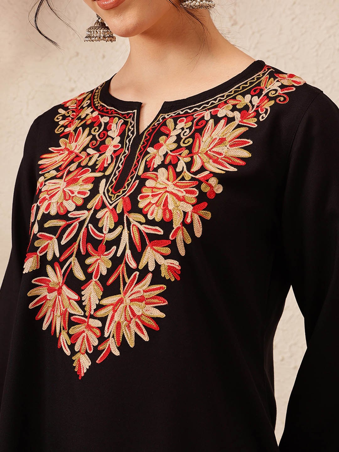 Kashmiri Aari Embroidered A-Line Flared Kurti